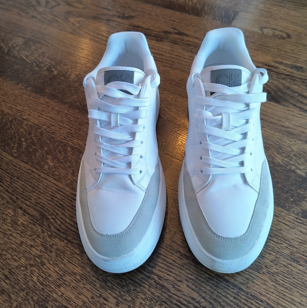 Calvin Klein Men's Blaven Sneakers Shoes White / Light Grey Size 11.5 - Picture 3 of 7